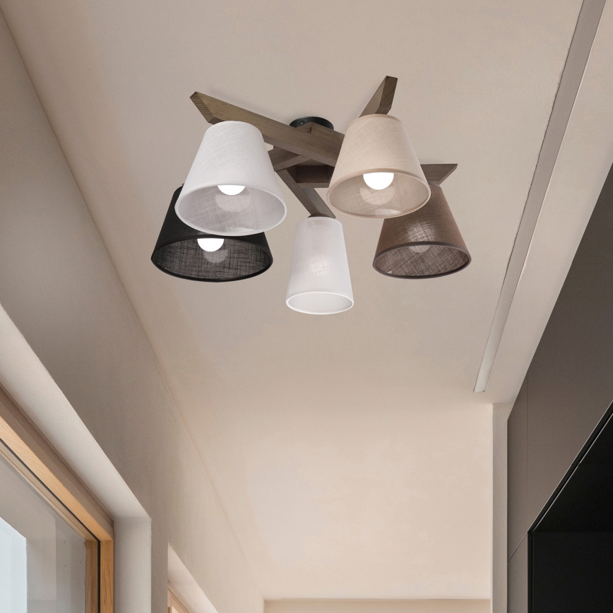 Brilagi - LED Lubinis šviestuvas ANTHONY 5xE14/40W/230V ąžuolo riešutas