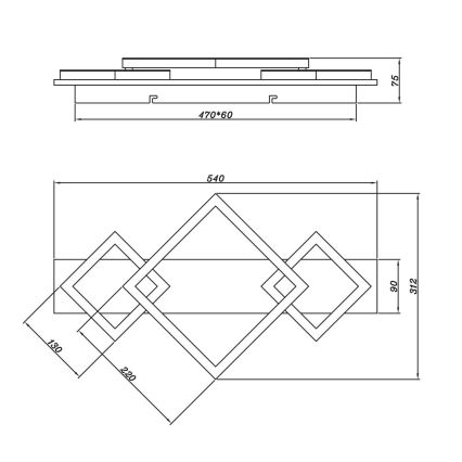 Brilagi - LED lubinis šviestuvas AXIS I LED/24W/230V
