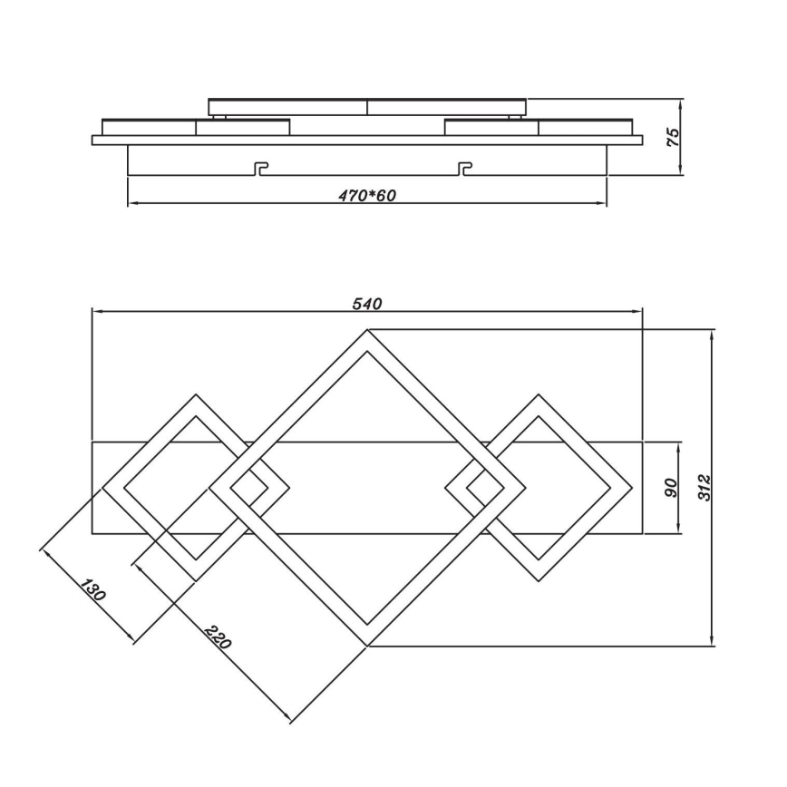 Brilagi - LED lubinis šviestuvas AXIS I LED/24W/230V