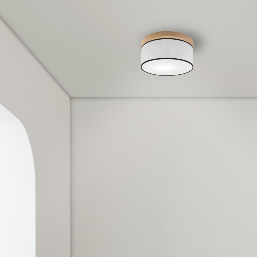 Brilagi - LED Lubinis šviestuvas BELLADONNA 1xE27/15W/230V diametras 30 cm balta/ąžuolas