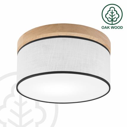 Brilagi - LED Lubinis šviestuvas BELLADONNA 1xE27/15W/230V diametras 30 cm balta/ąžuolas