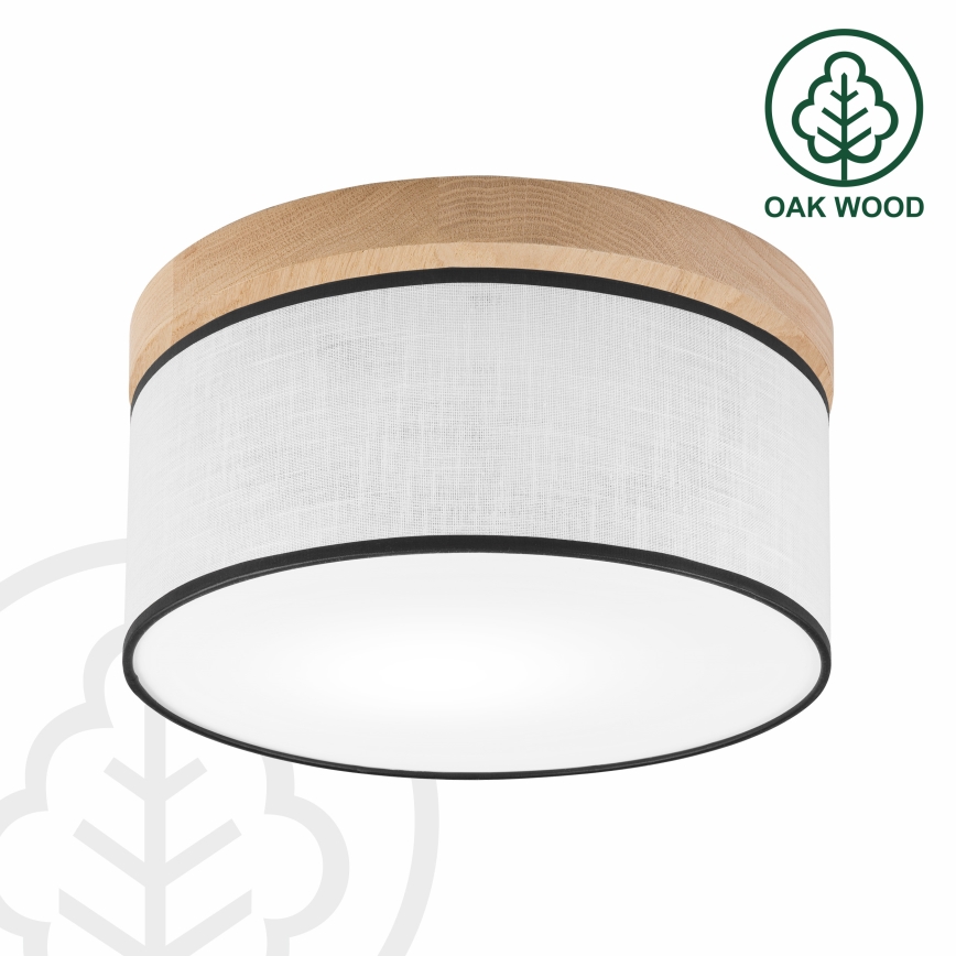 Brilagi - LED Lubinis šviestuvas BELLADONNA 1xE27/15W/230V diametras 30 cm balta/ąžuolas