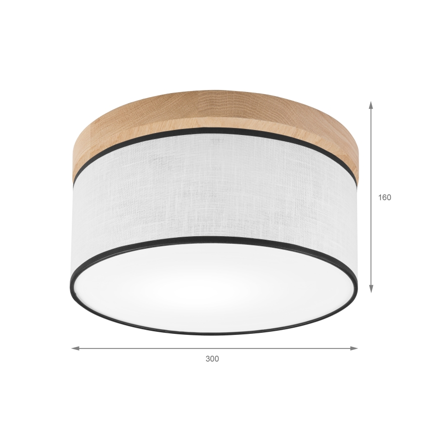 Brilagi - LED Lubinis šviestuvas BELLADONNA 1xE27/15W/230V diametras 30 cm balta/ąžuolas