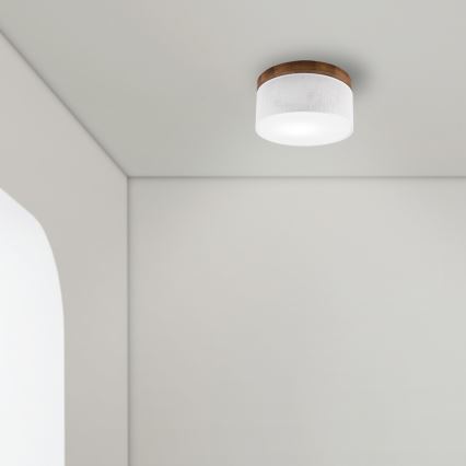 Brilagi - LED Lubinis šviestuvas BELLADONNA 1xE27/15W/230V diametras 30 cm balta/ąžuolas vyšnia