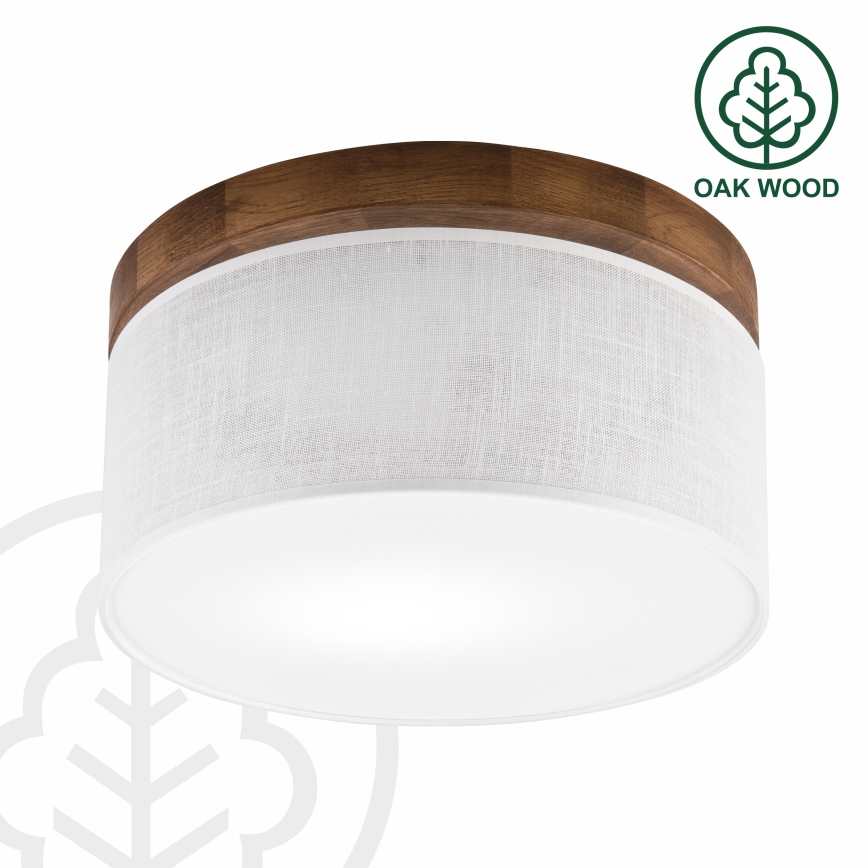 Brilagi - LED Lubinis šviestuvas BELLADONNA 1xE27/15W/230V diametras 30 cm balta/ąžuolas vyšnia