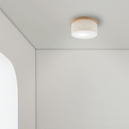 Brilagi - LED Lubinis šviestuvas BELLADONNA 1xE27/15W/230V diametras 30 cm kreminė/ąžuolas