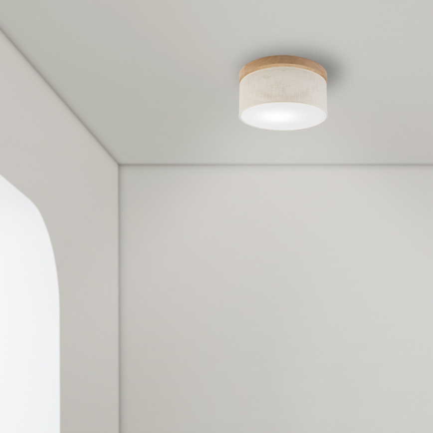 Brilagi - LED Lubinis šviestuvas BELLADONNA 1xE27/15W/230V diametras 30 cm kreminė/ąžuolas