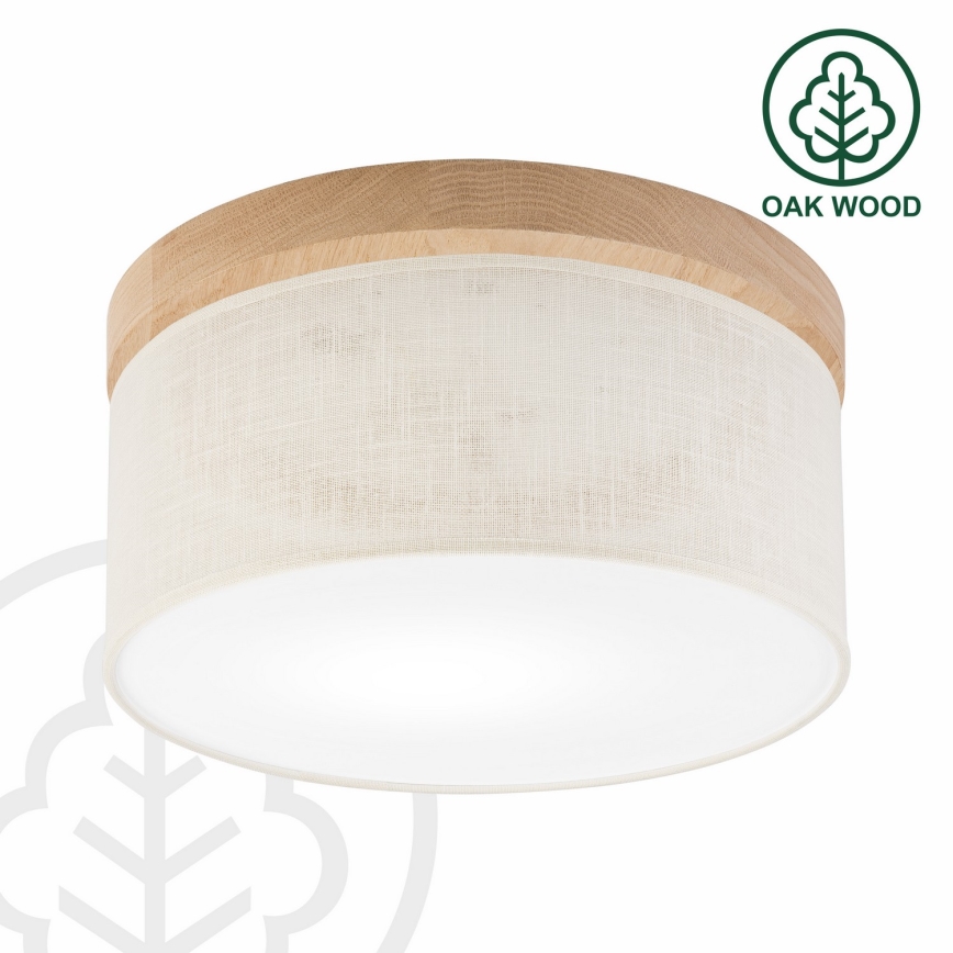 Brilagi - LED Lubinis šviestuvas BELLADONNA 1xE27/15W/230V diametras 30 cm kreminė/ąžuolas