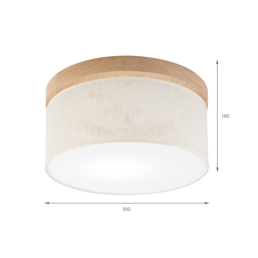 Brilagi - LED Lubinis šviestuvas BELLADONNA 1xE27/15W/230V diametras 30 cm kreminė/ąžuolas