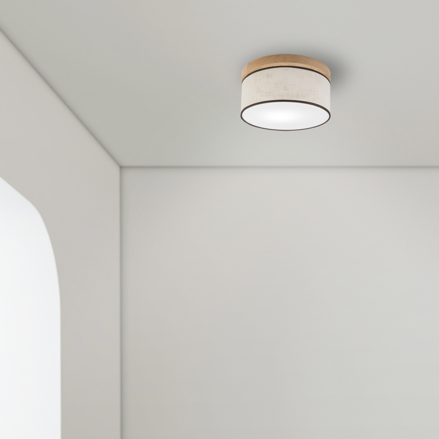 Brilagi - LED Lubinis šviestuvas BELLADONNA 1xE27/15W/230V diametras 30 cm kreminė/ąžuolas