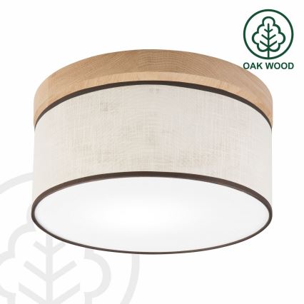 Brilagi - LED Lubinis šviestuvas BELLADONNA 1xE27/15W/230V diametras 30 cm kreminė/ąžuolas
