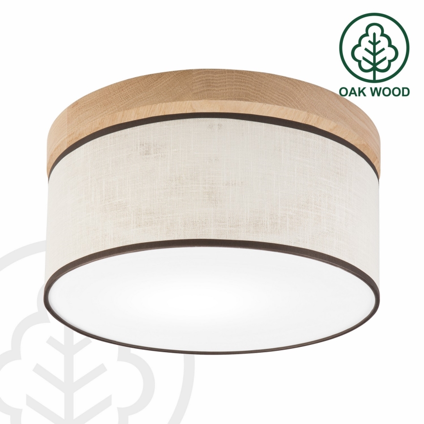 Brilagi - LED Lubinis šviestuvas BELLADONNA 1xE27/15W/230V diametras 30 cm kreminė/ąžuolas