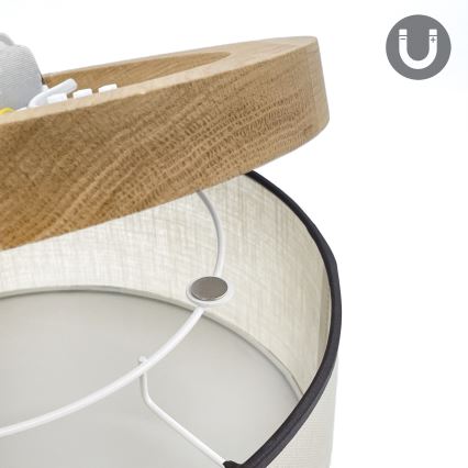 Brilagi - LED Lubinis šviestuvas BELLADONNA 1xE27/15W/230V diametras 30 cm kreminė/ąžuolas
