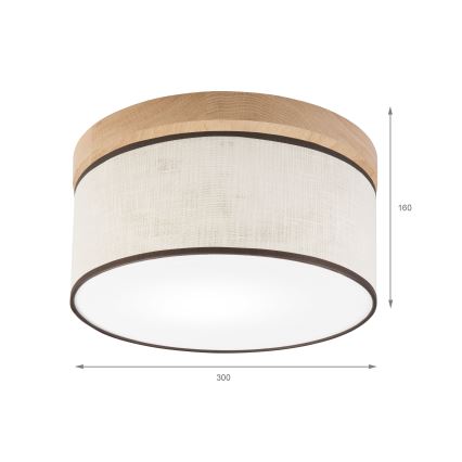 Brilagi - LED Lubinis šviestuvas BELLADONNA 1xE27/15W/230V diametras 30 cm kreminė/ąžuolas