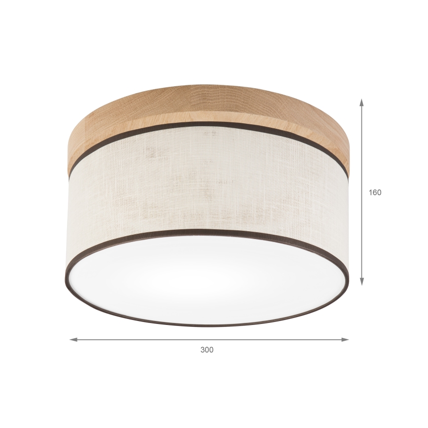 Brilagi - LED Lubinis šviestuvas BELLADONNA 1xE27/15W/230V diametras 30 cm kreminė/ąžuolas