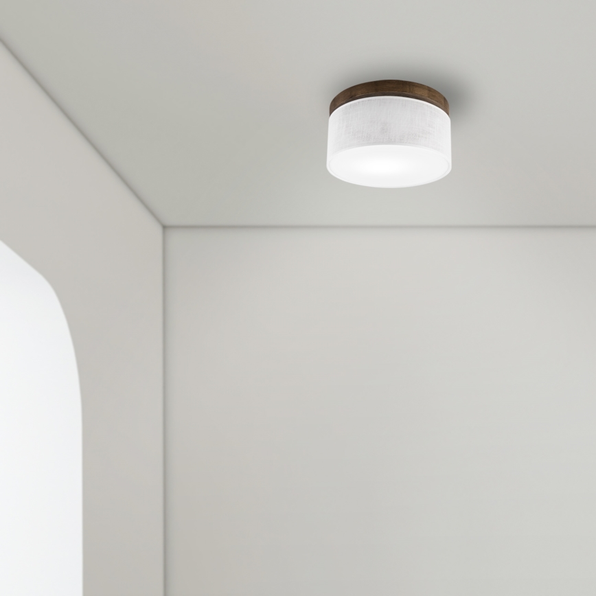 Brilagi - LED Lubinis šviestuvas BELLADONNA 1xE27/15W/230V skersmuo 30 cm balta/ąžuolas-riešutas