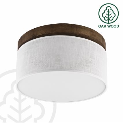 Brilagi - LED Lubinis šviestuvas BELLADONNA 1xE27/15W/230V skersmuo 30 cm balta/ąžuolas-riešutas