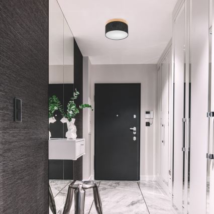 Brilagi - LED Lubinis šviestuvas BELLADONNA 1xE27/15W/230V skersmuo 30 cm juoda/pušis