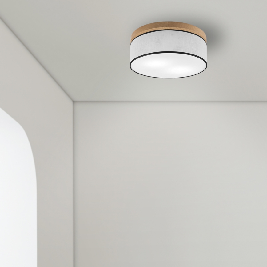 Brilagi - LED Lubinis šviestuvas BELLADONNA 2xE27/15W/230V diametras 40 cm balta/ąžuolas