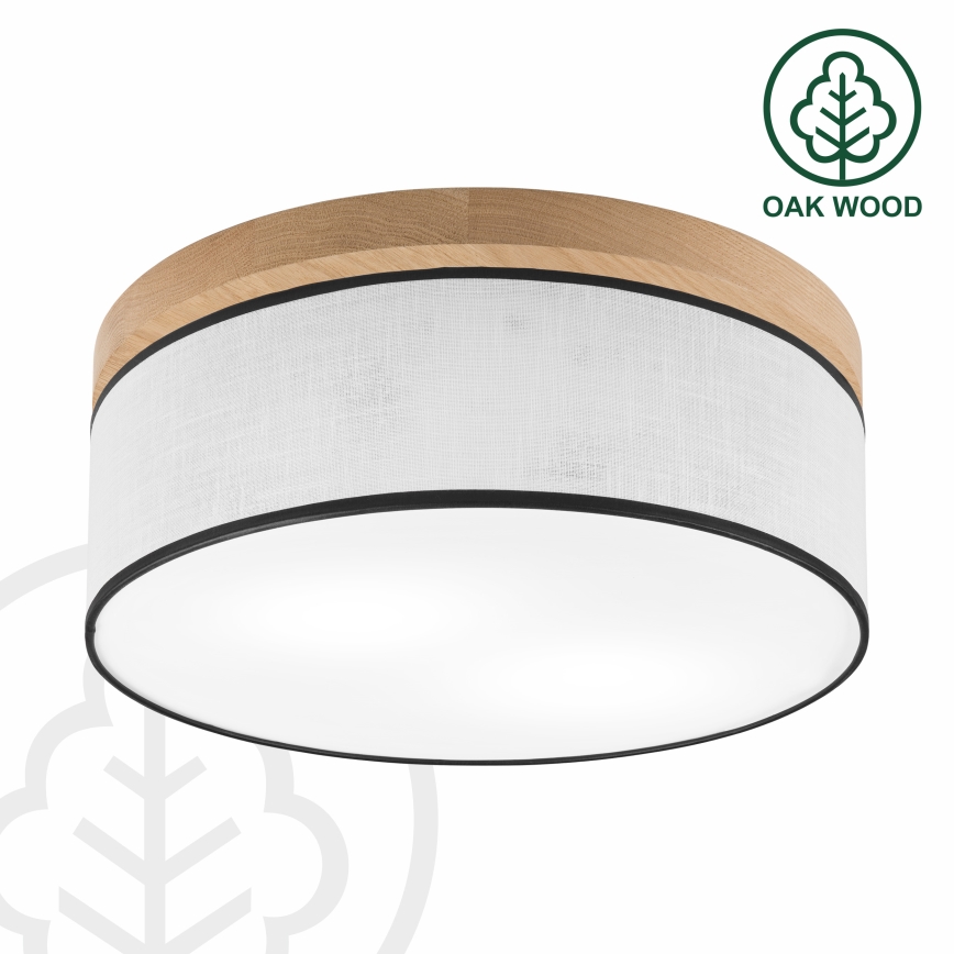 Brilagi - LED Lubinis šviestuvas BELLADONNA 2xE27/15W/230V diametras 40 cm balta/ąžuolas