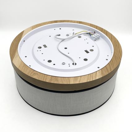 Brilagi - LED Lubinis šviestuvas BELLADONNA 2xE27/15W/230V diametras 40 cm balta/ąžuolas