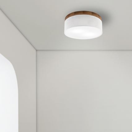 Brilagi - LED Lubinis šviestuvas BELLADONNA 2xE27/15W/230V diametras 40 cm balta/ąžuolas vyšnia