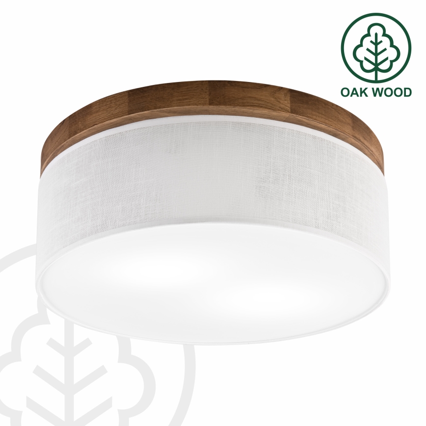 Brilagi - LED Lubinis šviestuvas BELLADONNA 2xE27/15W/230V diametras 40 cm balta/ąžuolas vyšnia