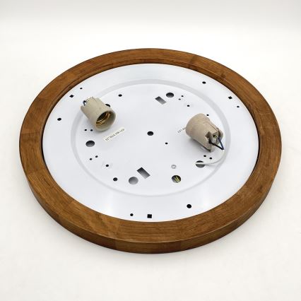Brilagi - LED Lubinis šviestuvas BELLADONNA 2xE27/15W/230V diametras 40 cm balta/ąžuolas vyšnia
