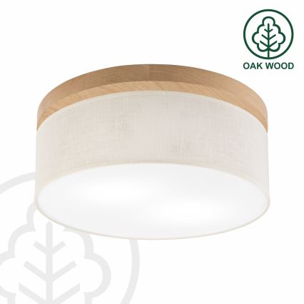 Brilagi - LED Lubinis šviestuvas BELLADONNA 2xE27/15W/230V diametras 40 cm kreminė/ąžuolas