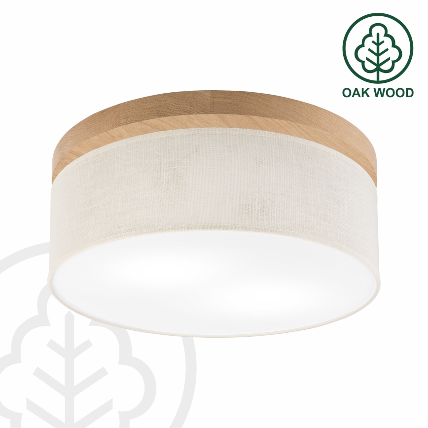 Brilagi - LED Lubinis šviestuvas BELLADONNA 2xE27/15W/230V diametras 40 cm kreminė/ąžuolas