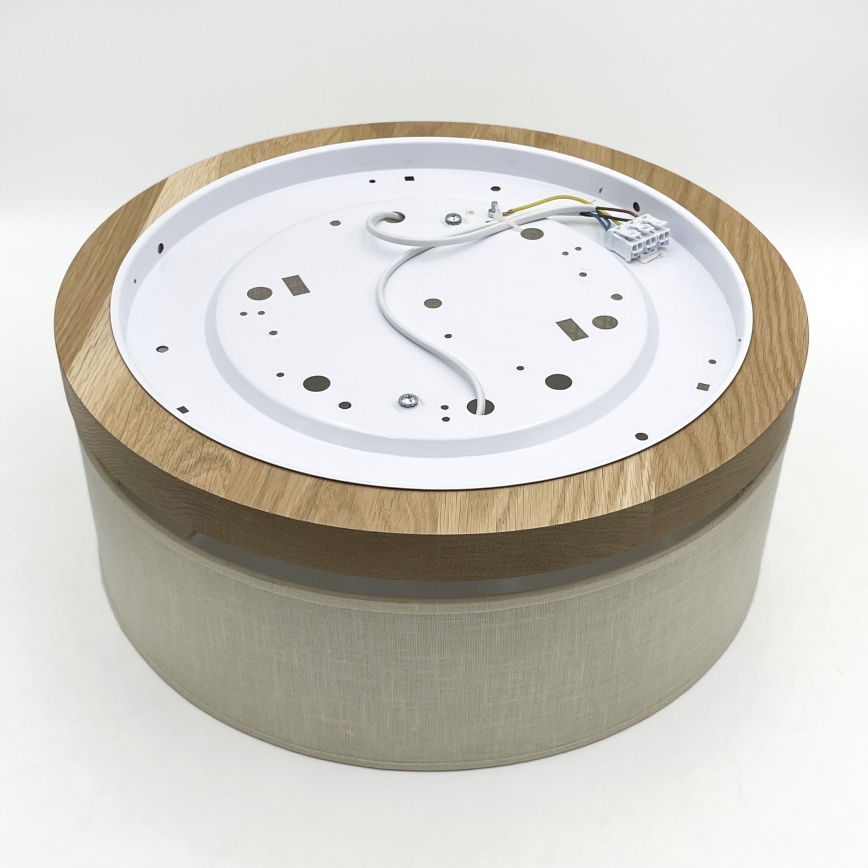 Brilagi - LED Lubinis šviestuvas BELLADONNA 2xE27/15W/230V diametras 40 cm kreminė/ąžuolas