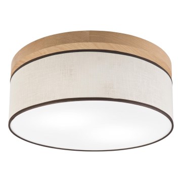 Brilagi - LED Lubinis šviestuvas BELLADONNA 2xE27/15W/230V diametras 40 cm kreminė/ąžuolas