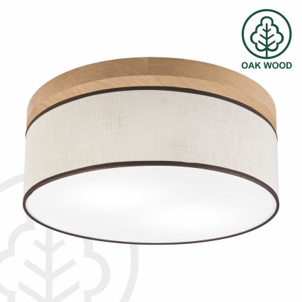 Brilagi - LED Lubinis šviestuvas BELLADONNA 2xE27/15W/230V diametras 40 cm kreminė/ąžuolas