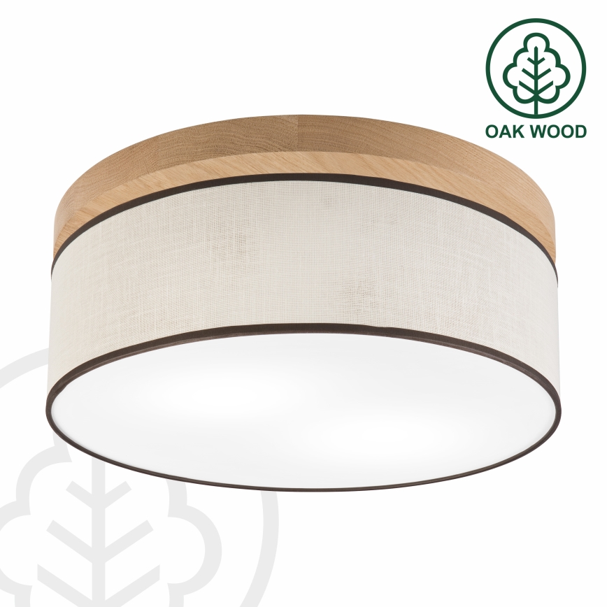 Brilagi - LED Lubinis šviestuvas BELLADONNA 2xE27/15W/230V diametras 40 cm kreminė/ąžuolas