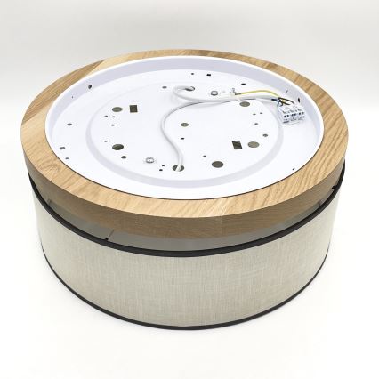 Brilagi - LED Lubinis šviestuvas BELLADONNA 2xE27/15W/230V diametras 40 cm kreminė/ąžuolas