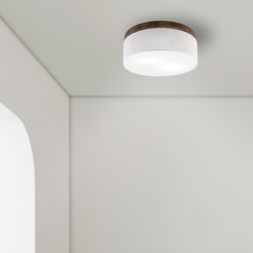 Brilagi - LED Lubinis šviestuvas BELLADONNA 2xE27/15W/230V skersmuo 40 cm balta/ąžuolas-riešutas