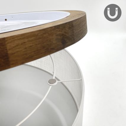 Brilagi - LED Lubinis šviestuvas BELLADONNA 2xE27/15W/230V skersmuo 40 cm balta/ąžuolas-riešutas
