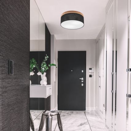 Brilagi - LED Lubinis šviestuvas BELLADONNA 2xE27/15W/230V skersmuo 40 cm juoda/ąžuolas