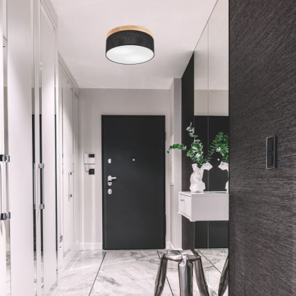 Brilagi - LED Lubinis šviestuvas BELLADONNA 2xE27/15W/230V skersmuo 40 cm juoda/pušis