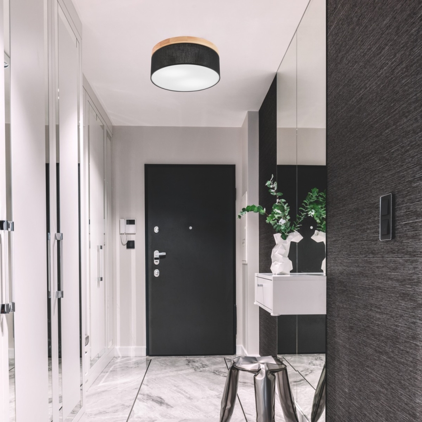 Brilagi - LED Lubinis šviestuvas BELLADONNA 2xE27/15W/230V skersmuo 40 cm juoda/pušis