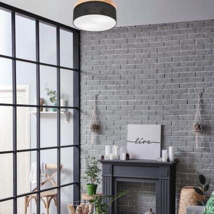Brilagi - LED Lubinis šviestuvas BELLADONNA 2xE27/15W/230V skersmuo 40 cm juoda/pušis