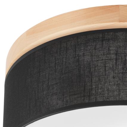 Brilagi - LED Lubinis šviestuvas BELLADONNA 2xE27/15W/230V skersmuo 40 cm juoda/pušis