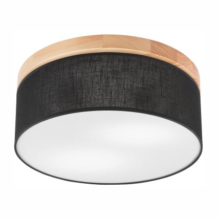 Brilagi - LED Lubinis šviestuvas BELLADONNA 2xE27/15W/230V skersmuo 40 cm juoda/pušis