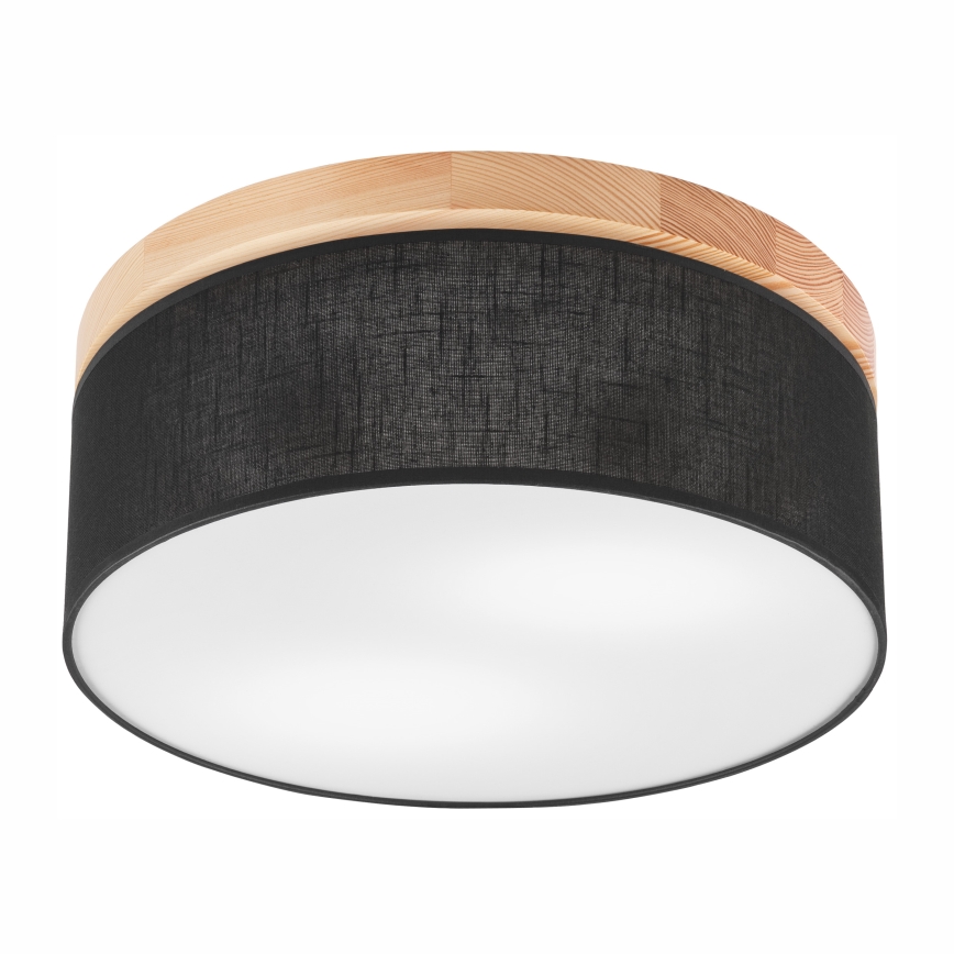Brilagi - LED Lubinis šviestuvas BELLADONNA 2xE27/15W/230V skersmuo 40 cm juoda/pušis