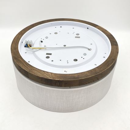 BRILAGI - LED lubinis šviestuvas BELLADONNA 2xE27/15W/230V Ø 40 cm balta/ąžuolas-riešutas