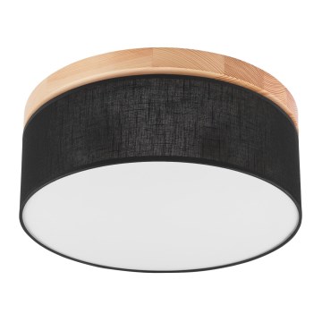Brilagi - LED Lubinis šviestuvas BELLADONNA 2xE27/15W/230V skersmuo 40 cm juoda/pušis