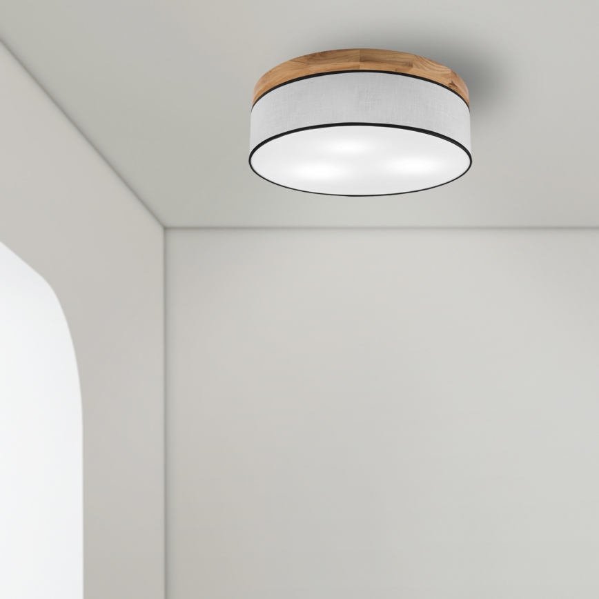 Brilagi - LED Lubinis šviestuvas BELLADONNA 3xE27/15W/230V diametras 50 cm balta/ąžuolas