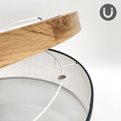 Brilagi - LED Lubinis šviestuvas BELLADONNA 3xE27/15W/230V diametras 50 cm balta/ąžuolas