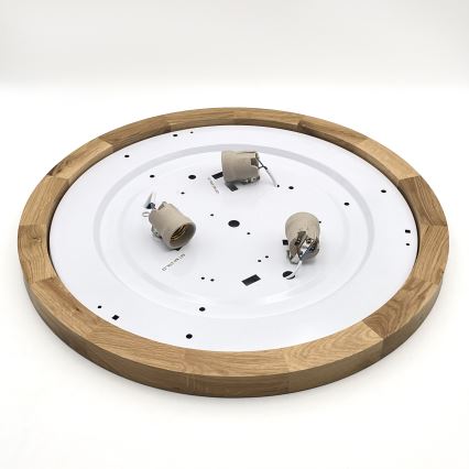 Brilagi - LED Lubinis šviestuvas BELLADONNA 3xE27/15W/230V diametras 50 cm balta/ąžuolas