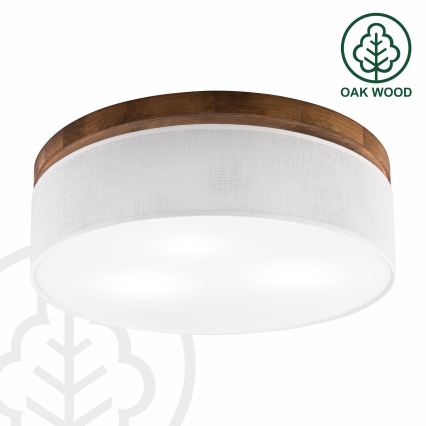 Brilagi - LED Lubinis šviestuvas BELLADONNA 3xE27/15W/230V diametras 50 cm balta/ąžuolas vyšnia